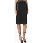 Elisabetta Franchi Deri Görünümlü, Korse Detaylı Fitted Pencil Midi Etek - Siyah - 46