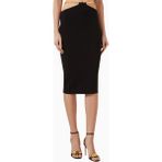 Elisabetta Franchi Jewel Snake, Triko, Zincir Detaylı Işıltılı Midi Etek - Siyah - 44