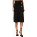 Elisabetta Franchi Triko Jewel Button Detaylı, Sofistike Midi Etek - Siyah - 44