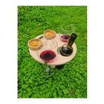 Elisgiftstore Yuvarlak Şarap Sehpası, Kaplanır Piknik Masası, Plaj Sehpası, Bahçe Sehpası EH039