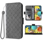ELISORLI Samsung Galaxy A51 4G Cüzdan Kılıf Bilek Kayışı Kordon ve Deri Flip Kart Tutucu Stand Cep Aksesuarları Telefon Kılıfı Glaxay A 51 Gaxaly M40S 51A A515F S51 Kadın Erkek Gri