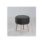 elissa home Gürgen Retro Ahşap Ayaklı Dekoratif Silindir Puf Bench Sandalye Dekoratif Silindir Puf Keten Kumaş