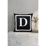 elissa home Harfli Kırlent Yastık Kılıfı D Harfi - 43x43 Cm