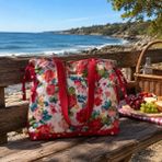elisss bag Çiçek Desenli Kadın Çanta, Piknik Çantası, Lunchbag, Bebek Çantası, Plaj Çantası %100 Pamuk