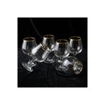Elista Kristal Kısa Ayaklı Bardak Altın Yaldızlı Kahve Yanı Su Bardağı 250 ml 6 Adet