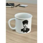 Elista Porselen Kupa Atatürk Desenli 250 cc - Beyaz - 250 ml