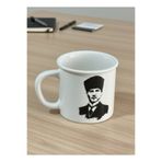 Elista Porselen Kupa Atatürk Desenli 250 cc Beyaz