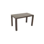 Elit 70X120cm Plastik Hasırlı Rattan Efektli Plastik Masa Acı Kahverengi