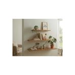 Elit ahşap 3’li Gizli Bağlantılı Uçan Raf Takımı - 50x15 Beyaz Duvar Rafı - Modern Dekoratif Kitaplık