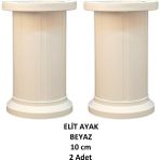 Elit Ayak, 10 Cm, Beyaz, Plastik, Masa, Baza, Yatak, Koltuk, Kanepe Ayağı, Montaj Vidalarıyla (2 Adet)