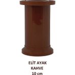 Elit Ayak, 10 Cm, Kahverengi, Plastik, Masa, Baza, Yatak, Koltuk, Kanepe Ayağı, Montaj Vidalarıyla - 1 Adet