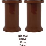 Elit Ayak, 10 Cm, Kahverengi, Plastik, Masa, Baza, Yatak, Koltuk, Kanepe Ayağı, Montaj Vidalarıyla (2 Adet)