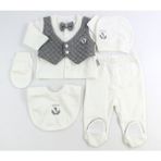 Elit Baby’s Kapitoneli Erkek Bebek 5li Hastane Çıkışı - Gri - 0 - 3 Ay