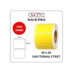 Elit Barkod Etiketi 40X60 Termal Sarı 1000'li Eczane Ilaç Tarif