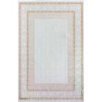 Elit El001s Krem Halı Gold Kenar Çerçeveli Ince Yumuşak Akrilik Tozuaz Modern Salon Halısı Koridor 100 X 200 A.krem-Gold