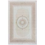 Elit El002a Krem Halı Toprak Kenar Çerçeveli Göbekli Ince Yumuşak Akrilik Tozuaz Modern Salon Halısı 100 X 300 A.krem-Vızon