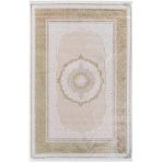 Elit El002s Krem Halı Gold Kenar Çerçeveli Göbekli Ince Yumuşak Akrilik Tozuaz Modern Salon Halısı 80 X 300 A.krem-Gold