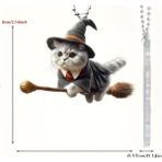 Elit ELİT81 2d Akrilik Harry Potter Sihirli Uçan Kedi Sırt Çantası Anahtarlık Için Süs Eşyası - Açık Kahve