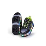 Elit EYL034 Siyah Sarı Rgb LED Çocuk Işıklı Çıkarılabilir Tekerlekli Paten Ayakkabı