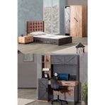 Elit Genç Odası - 3 Kapılı Dolap, Karyola, Komodin, Masa