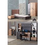 Elit Genç Odası - 3 Kapılı Dolap, Karyola, Komodin, Şifonyer, Masa, Kitaplık