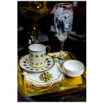 ELİT HOME Elit Home Özel Tasarım Porselen Gold Detaylı Sunumluk&Hediyelik Kahve Yanı Lokumluk&Şekerlik