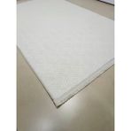 Elit Krem Saçaklı Kabartmalı Yıkanabilir Kaymaz Taban Kesme Yolluk Halı - 150 x 450 cm - Krem - Beyaz