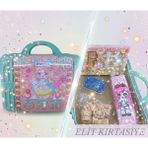 Elit Munis Gift Box Yeşil Pembe Valiz Set - Açık Yeşil - MUNİS GİFT BOX YEŞİL PEMBE VALİZ SET