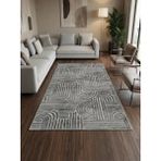 Elit Osso Gri Beyaz Kabartmalı Kaymaz Taban Yıkanabilir Kesme Yolluk Halı - Gri - Beyaz - 40 x 60 cm