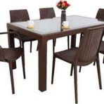 Elit Rattan 90x150 2 Nirvana Koltuk 4 Nirvana Sandalye Camlı Masa Takımı
