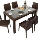 Elit Rattan 90x150 Elit Sandalye Camlı Masa Takımı