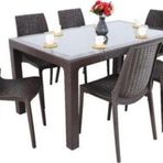 Elit Rattan 90x150 Nirvana Sandalye Camlı Masa Takımı