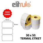 Elit Rulo 30x50 1000 Adet Termal Barkod Etiketi