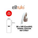 Elit Rulo 38x100 mm 350 Adet Çentikli Termal Karton Raf Etiketi