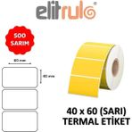 Elit Rulo Elitrulo Barkod Etiketi 40X60 Termal Sarı - 500 Adet
