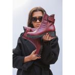 Elit Shoes Luiga Doğal Deri Içi Kürk Detaylı Bordo Kadın Bot