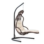 Elit Swing Kahve Rattan Krem Oturumlu Salıncak