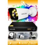 ELITCAM 1 Kameralı Kare 1 Dış Kamera Set 2 TB HDD Full HD Renkli Gece Görüşlü Güvenlik Kamerası Sistemi