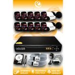 ELITCAM 10 Kameralı Panda 10 Dış Kamera Set 2 TB HDD Full HD Gece Görüşlü Güvenlik Kamerası Sistemi