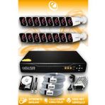 ELITCAM 16 Kameralı Kare 16 Dış Kamera Set 2 TB HDD Full HD Gece Görüşlü Güvenlik Kamerası Sistemi