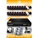 ELITCAM 16 Kameralı Panda 16 Dış Kamera Set 250 GB HDD Full HD Gece Görüşlü Güvenlik Kamerası Sistemi
