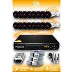ELITCAM 16 Kameralı Uzay 16 Dış Kamera Set HDD'siz Full HD Gece Görüşlü Güvenlik Kamerası Sistemi