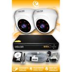 ELITCAM 2 Kameralı Dome 2 İç Kamera Set 500 GB HDD Full HD Gece Görüşlü Güvenlik Kamerası Sistemi
