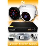 ELITCAM 2 Kameralı Uzay 1 İç Kamera Set HDD'siz Full HD Gece Görüşlü Güvenlik Kamerası Sistemi