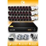 ELITCAM 24 Kameralı Kare 24 Dış Kamera Set HDD'siz Full HD Gece Görüşlü Güvenlik Kamerası Sistemi