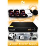 ELITCAM 3 Kameralı Panda 3 Dış Kamera Set 2 TB HDD Full HD Gece Görüşlü Güvenlik Kamerası Sistemi