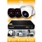 ELITCAM 3 Kameralı Uzay 2 İç Kamera Set 1 TB HDD Full HD Gece Görüşlü Güvenlik Kamerası Sistemi
