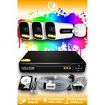 ELITCAM 3 Kameralı Zebra 3 Dış Kamera Set 2 TB HDD Full HD Renkli Gece Görüşlü Güvenlik Kamerası Sistemi