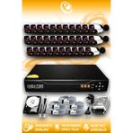 ELITCAM 32 Kameralı Panda 32 Dış Kamera Set 2 TB HDD Full HD Gece Görüşlü Güvenlik Kamerası Sistemi