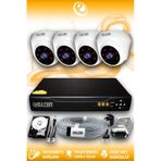 ELITCAM 4 Kameralı Dome 4 İç Kamera Set 2 TB HDD Full HD Gece Görüşlü Güvenlik Kamerası Sistemi